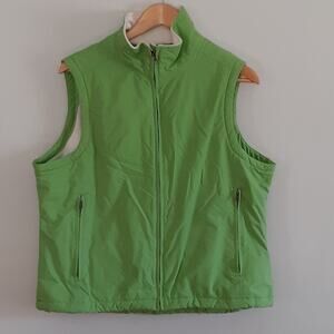 L.L.Bean Lime fleece lined vest large